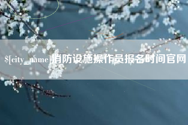 陵水消防设施操作员报名时间官网